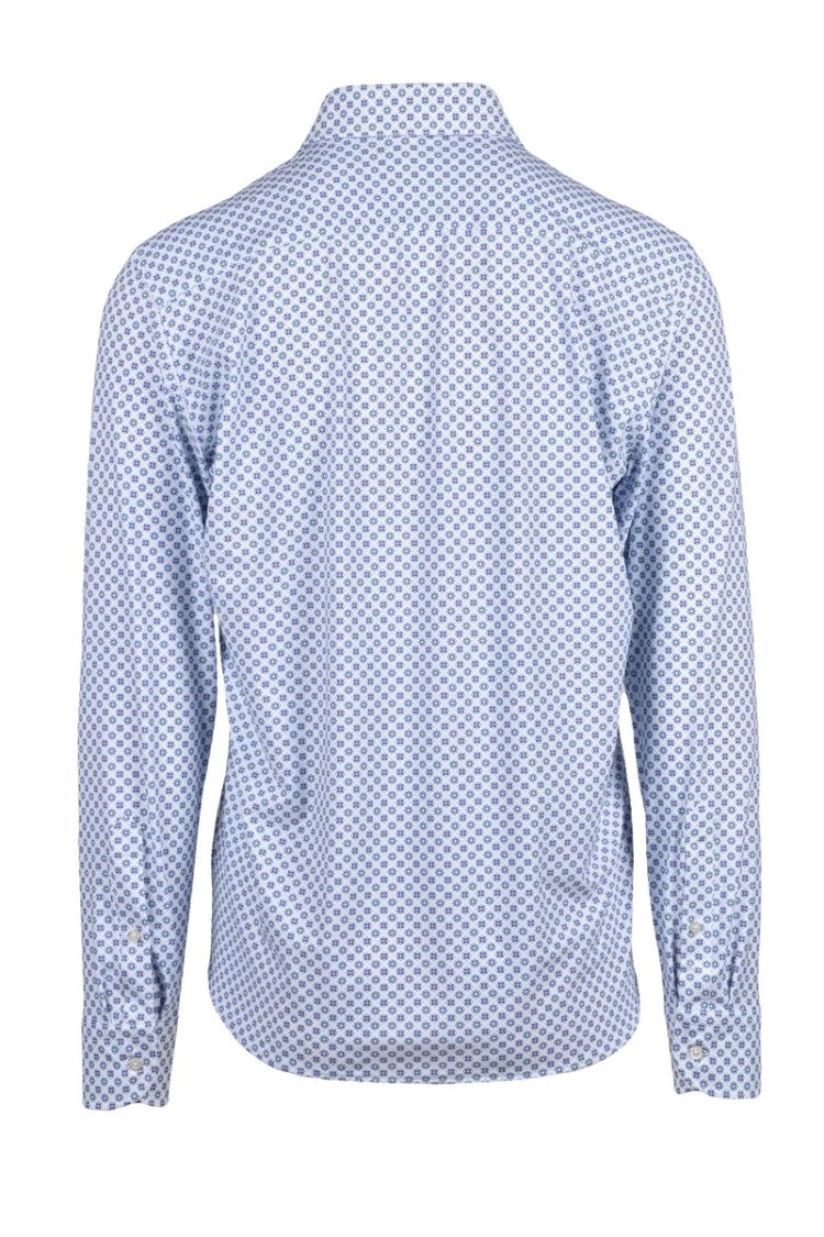Ghirardelli Next White/Blue Polyamide Elastane Men's Next Stretch Shirt