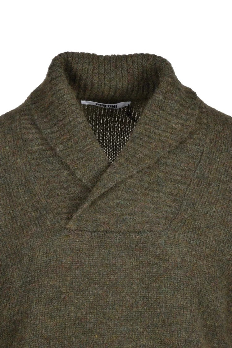 Grifoni Sailor Collar Pullover Alpaca And Wool - Green
