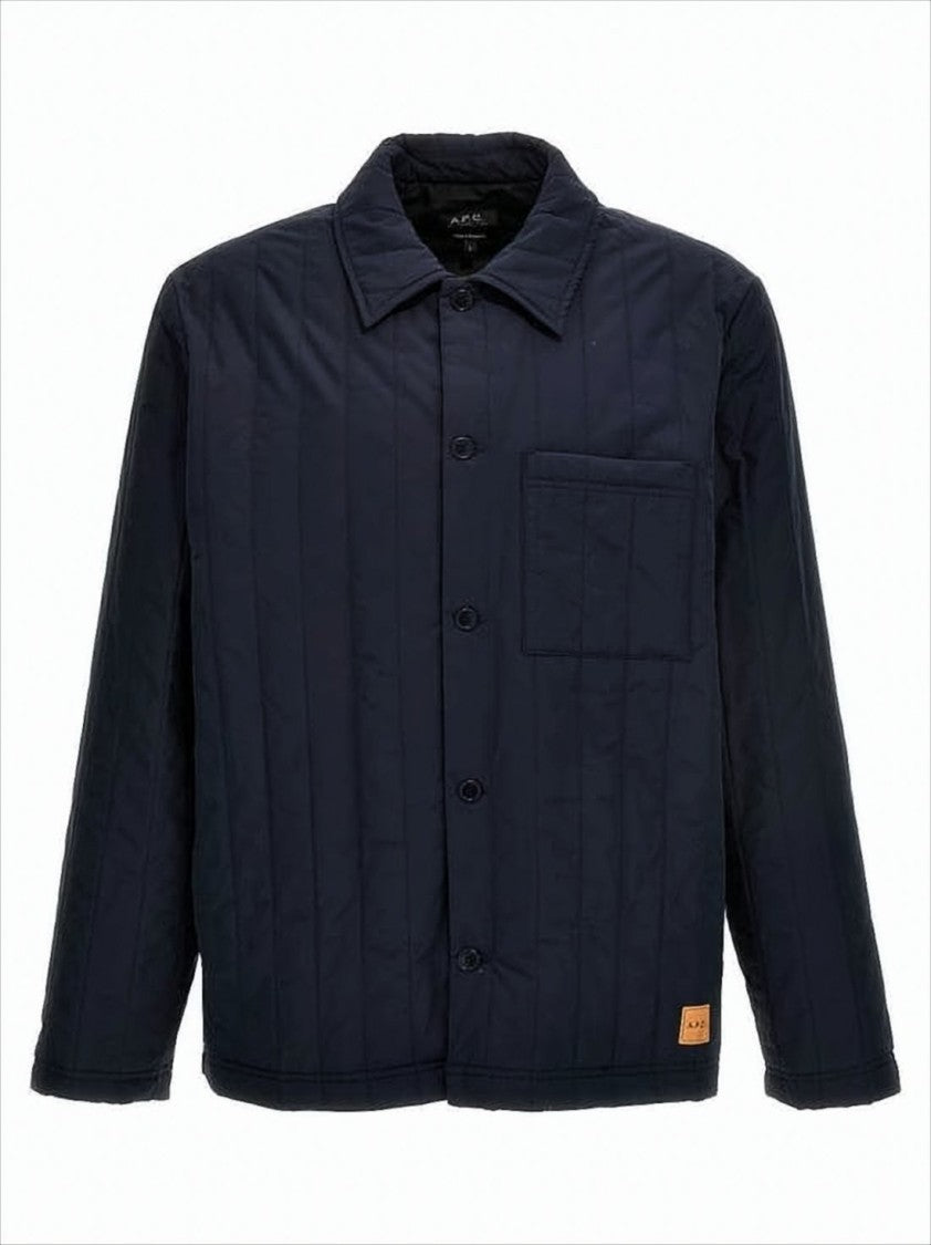 A.P.C. Quilted Casual Jacket With Vertical Stitching