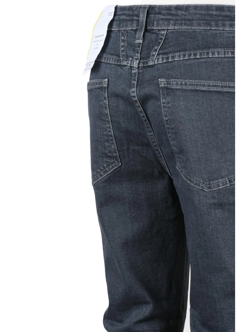Closed Cropped Skinny Pusher Jeans With Distressed Finish