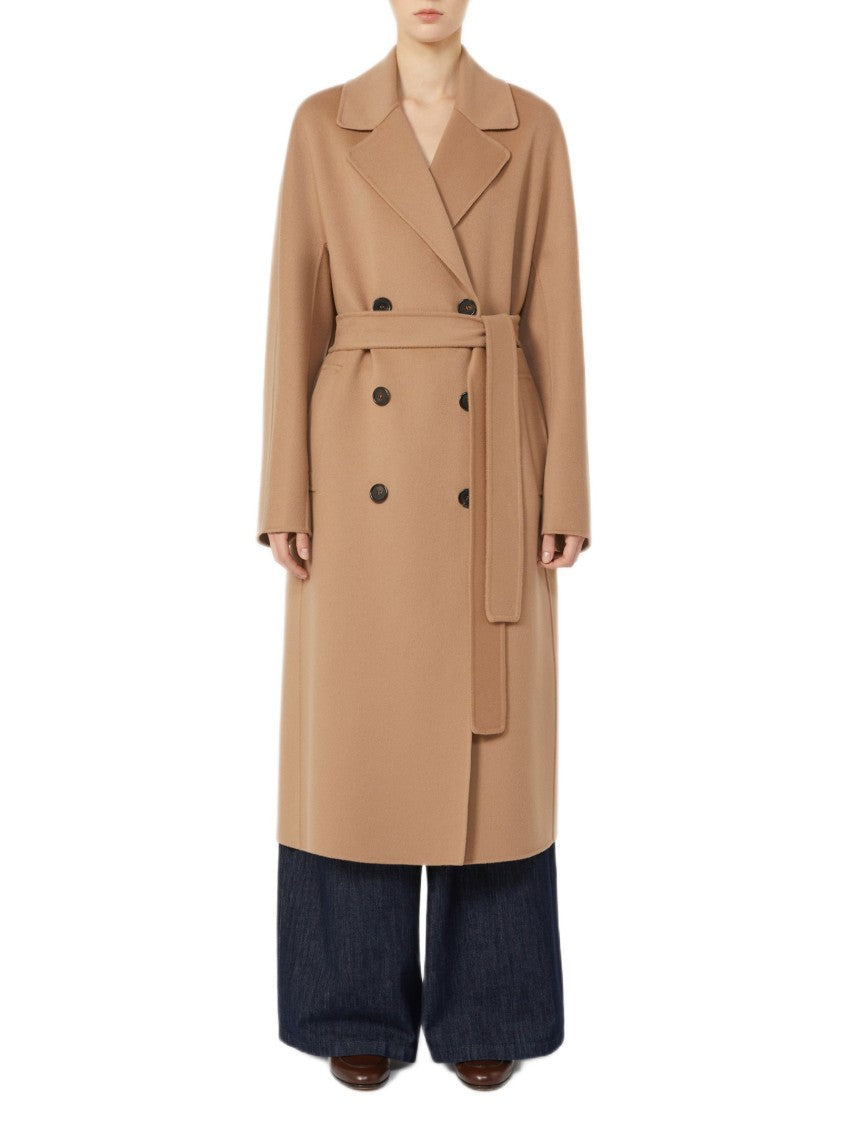 Max Mara Double-Breasted Long Coat With Matching Belt
