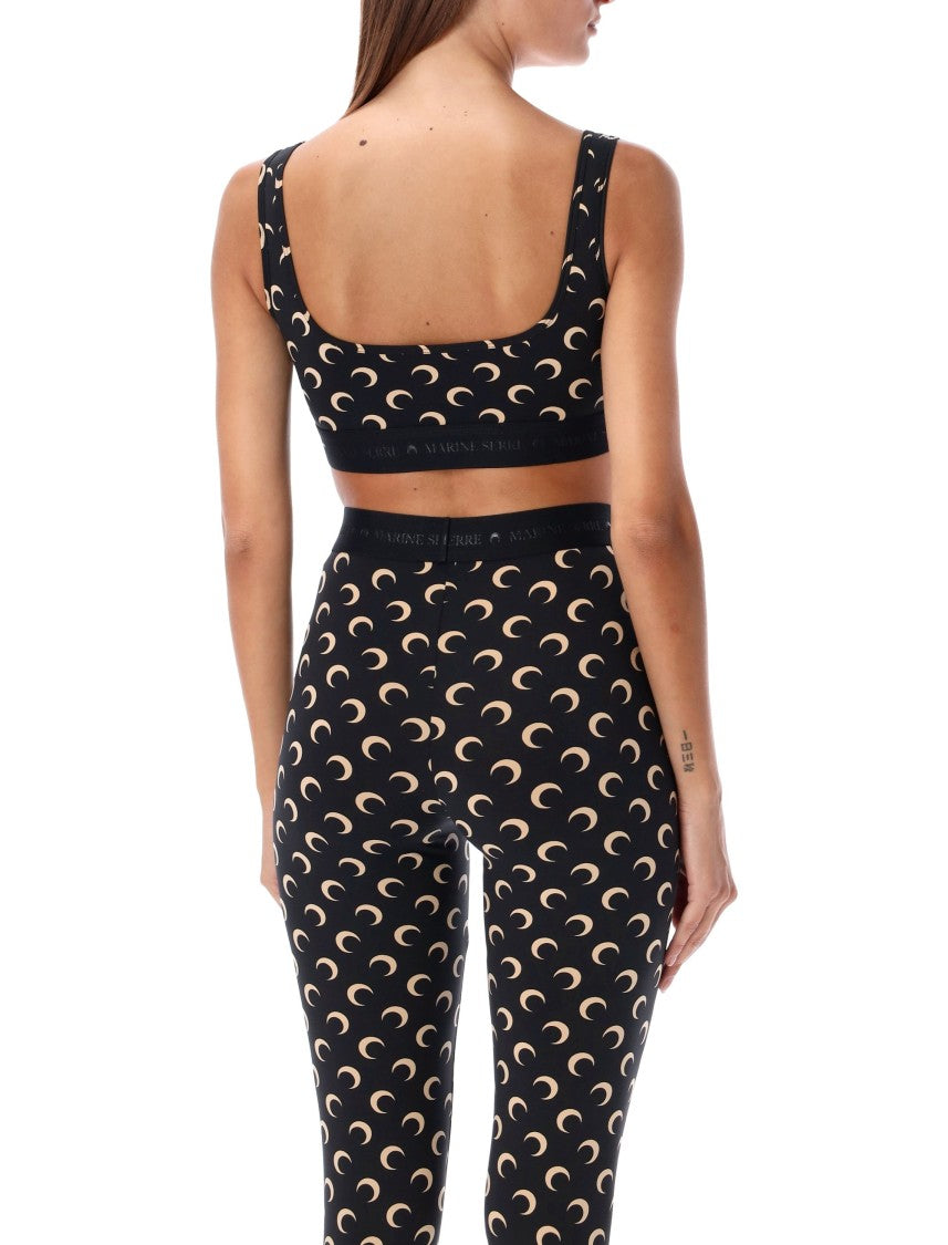 Marine Serre Crescent Moon Print Fitted Sports Bra