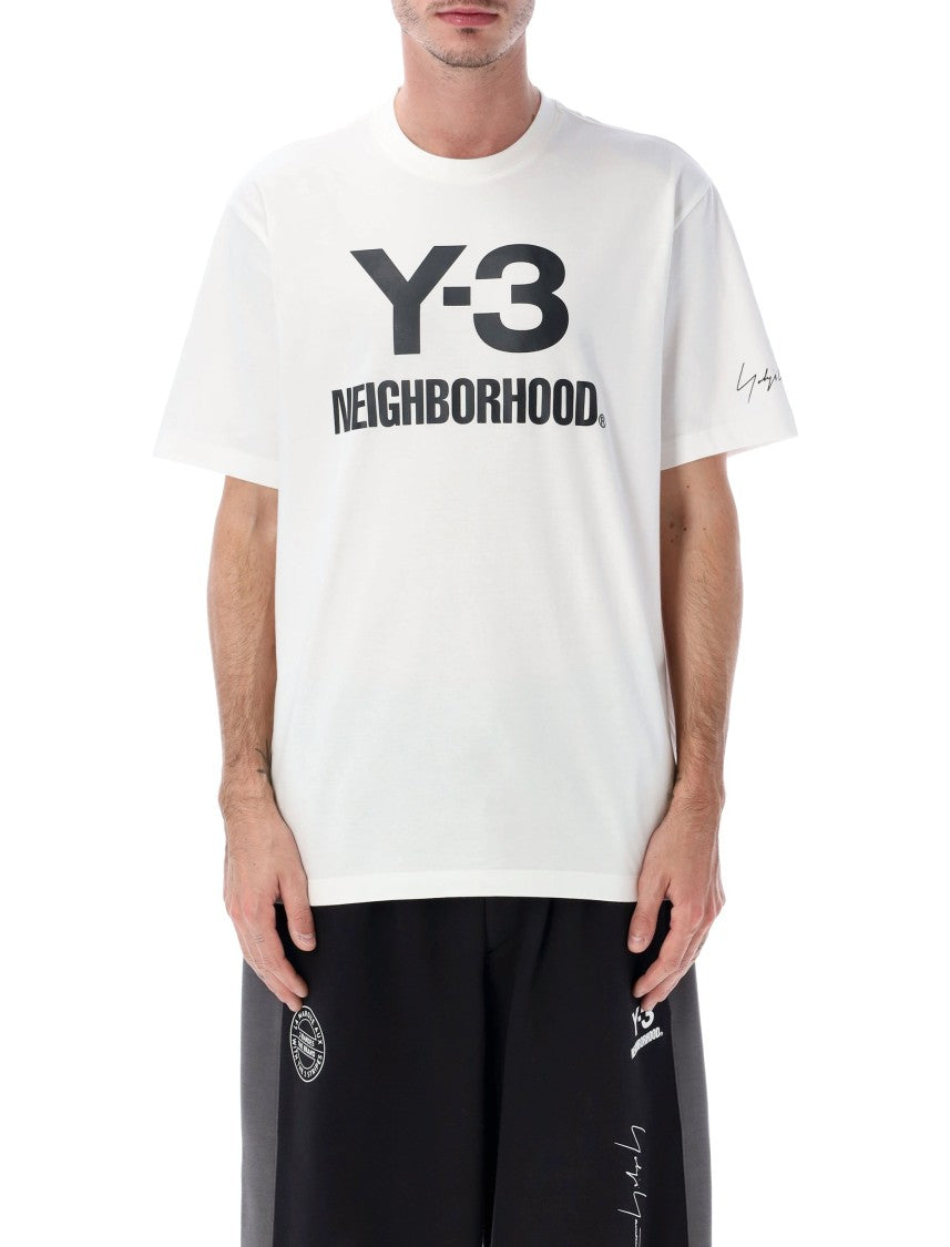 Y-3 X Neighborhood Y-3 Nbhd Oversized White Cotton Logo T-Shirt