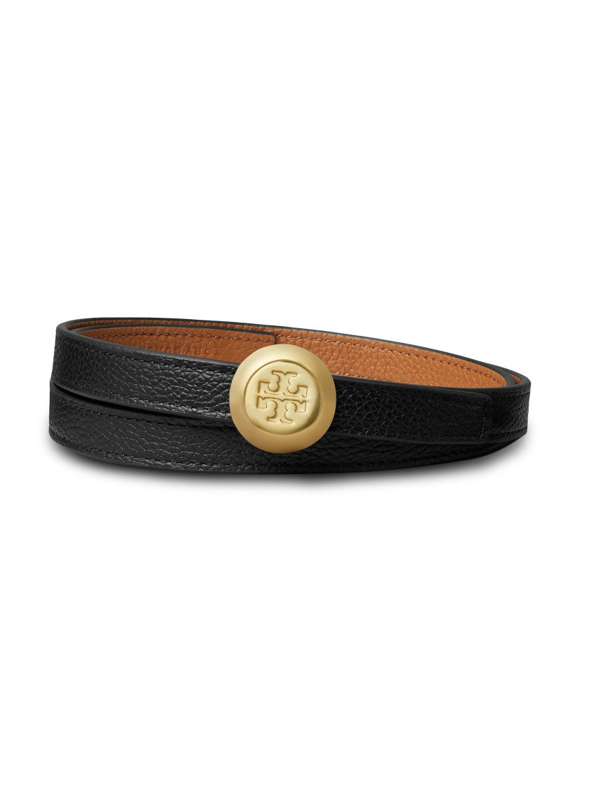 Tory Burch Reversible Leather Belt With Polished Gold-Tone Buckle