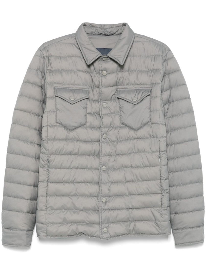Herno Quilted Grey Coat With Tailored Fit