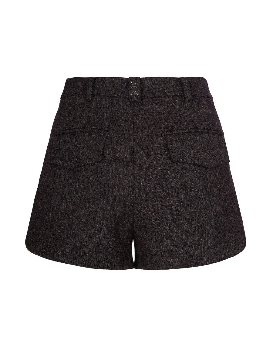 Patrizia Pepe Textured Effect Structured Shorts With Regular Waist And Voluminous Hem