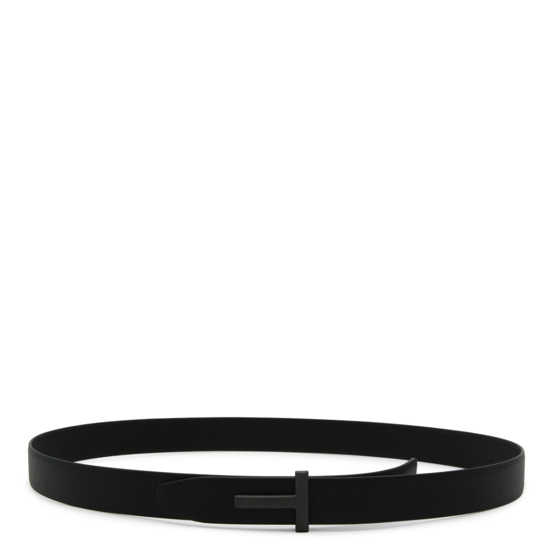 Tom Ford Black Leather T-Buckle Belt