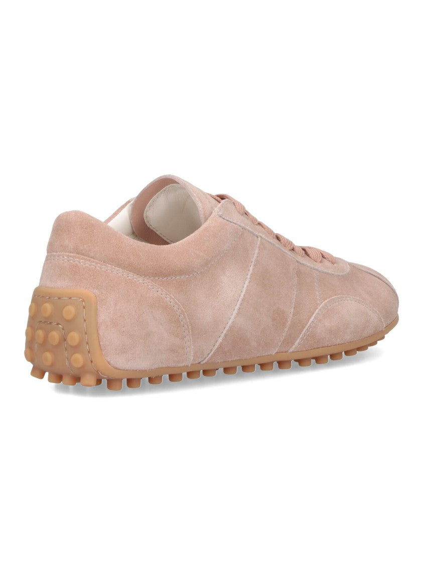 Tod's "T-Marathon" Sneakers In Pink Calfskin Suede