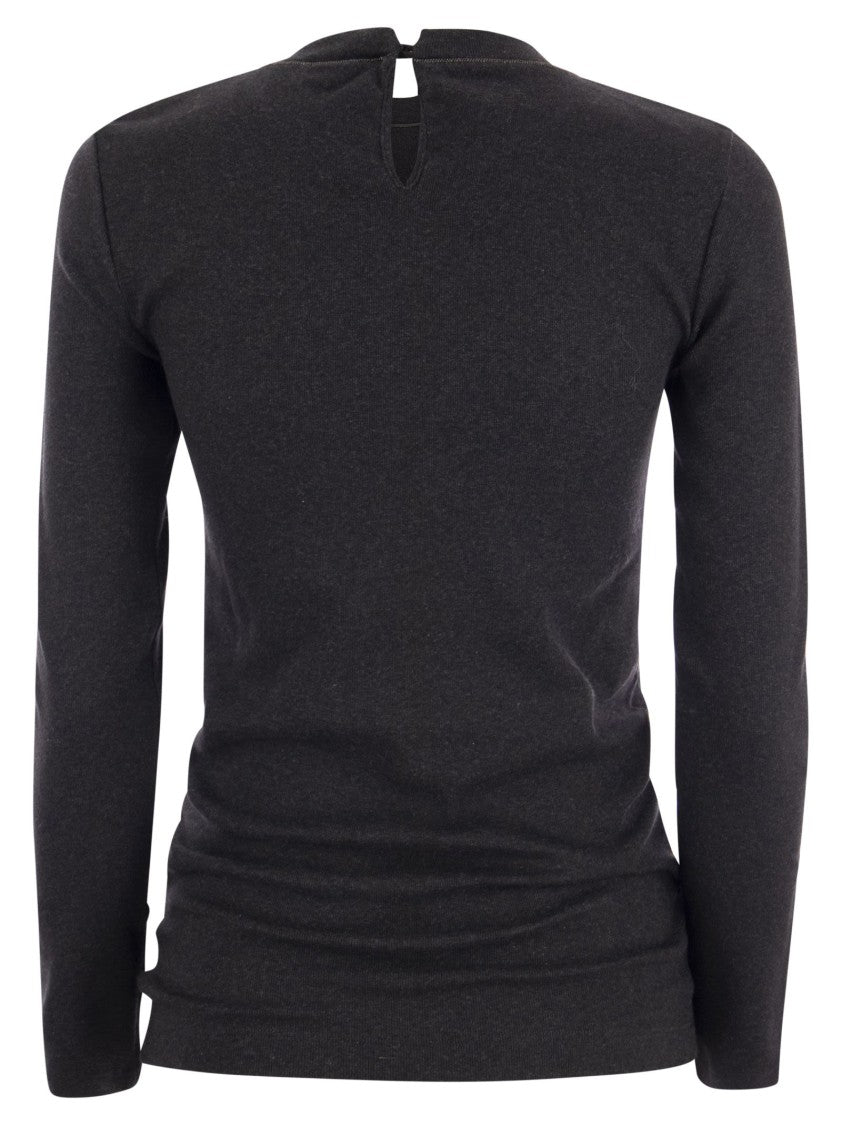 Brunello Cucinelli Ribbed Stretch Cotton Jersey T-Shirt
