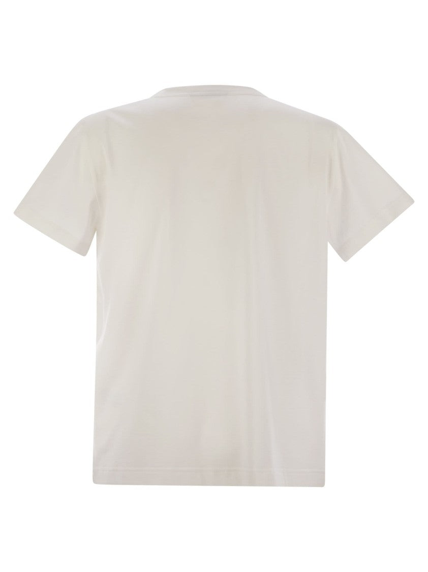 Fabiana Filippi Cotton Jersey T-Shirt With Diamond Thread Accents