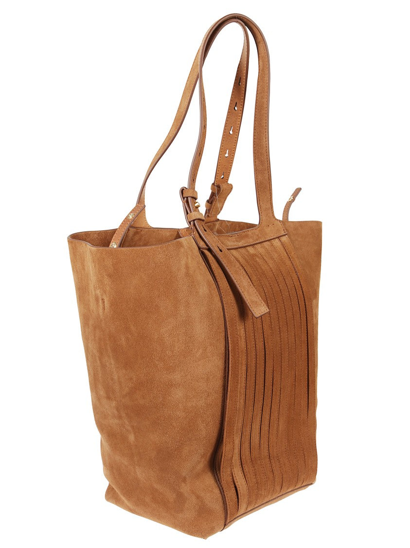 Golden Goose Fringed Palmellato Leather And Suede Tote