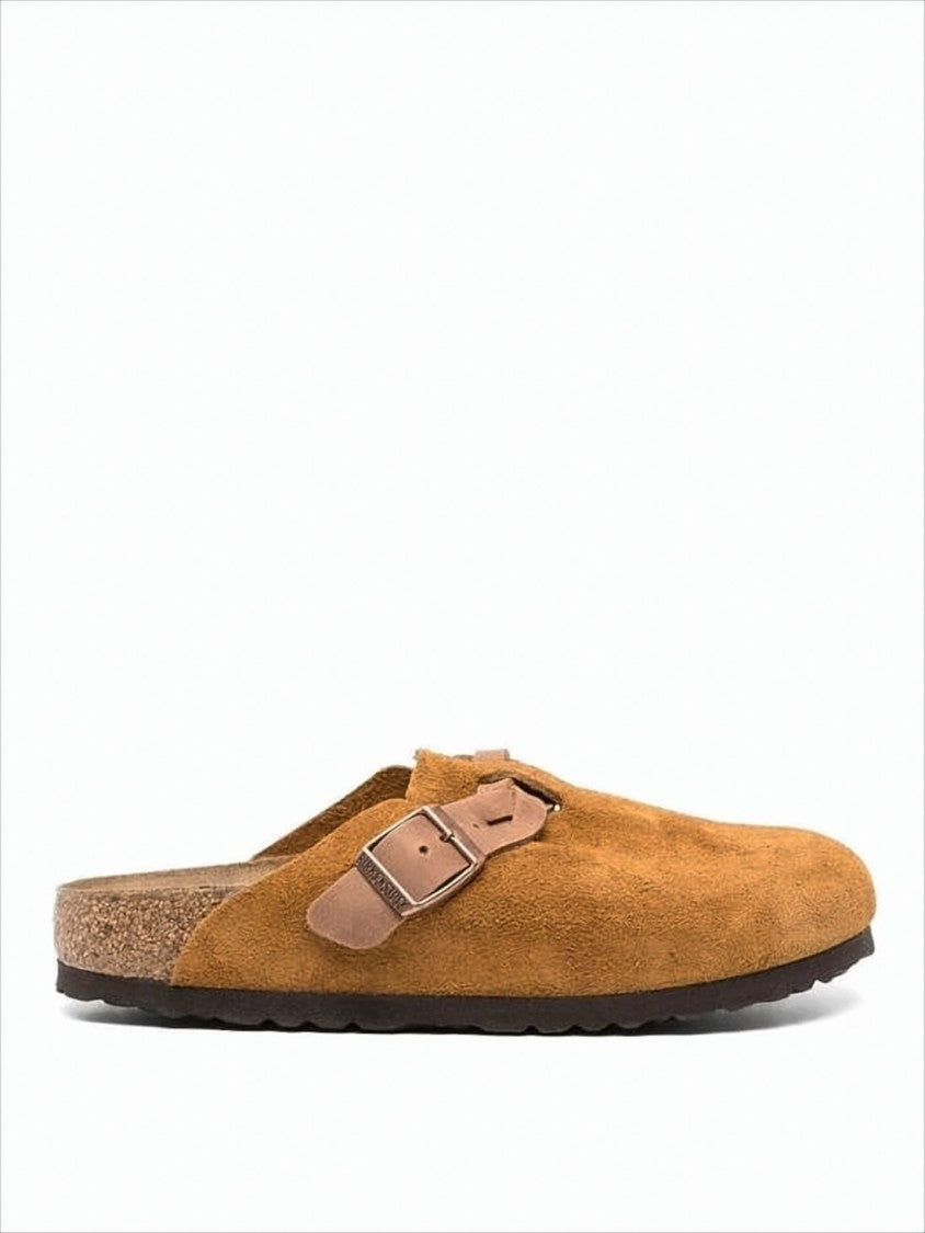 Birkenstock Suede Slip-On Mules With Adjustable Leather Strap