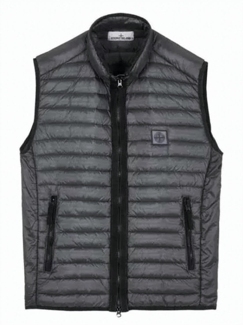 Stone Island Quilted Sleeveless Gray Vest