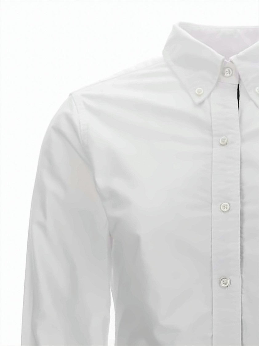 Thom Browne Classic Button-Down Shirt With Crisp Collar And Curved Hem