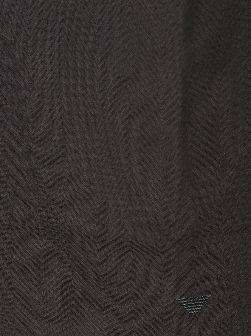 Emporio Armani Textured Fabric Polo Shirt With Traditional Collar And Minimalist Design