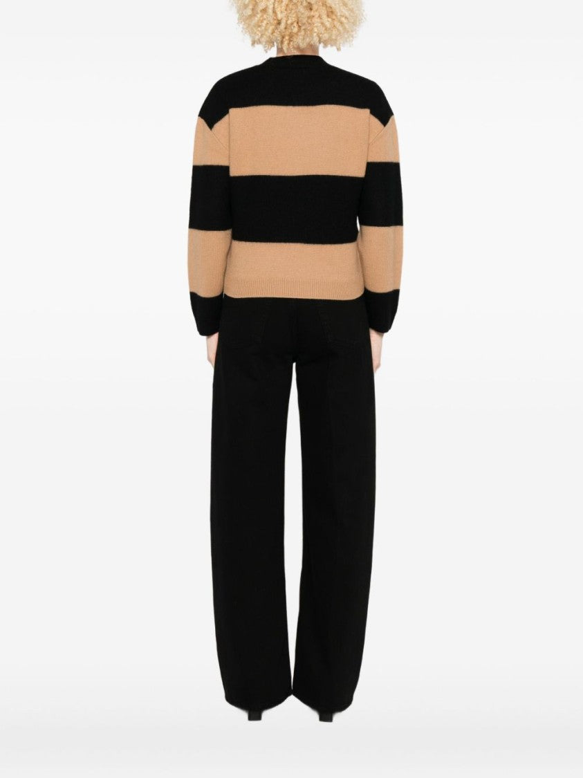 A.P.C. Knitted Sweater With Striped Pattern And Embroidered Logo