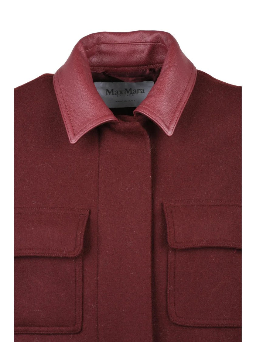 Max Mara Red Virgin Wool-Blend Zip Vest