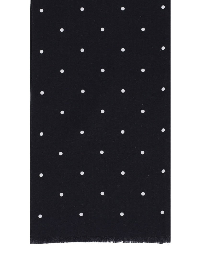 Destin Black Polka Dot Silk Scarf
