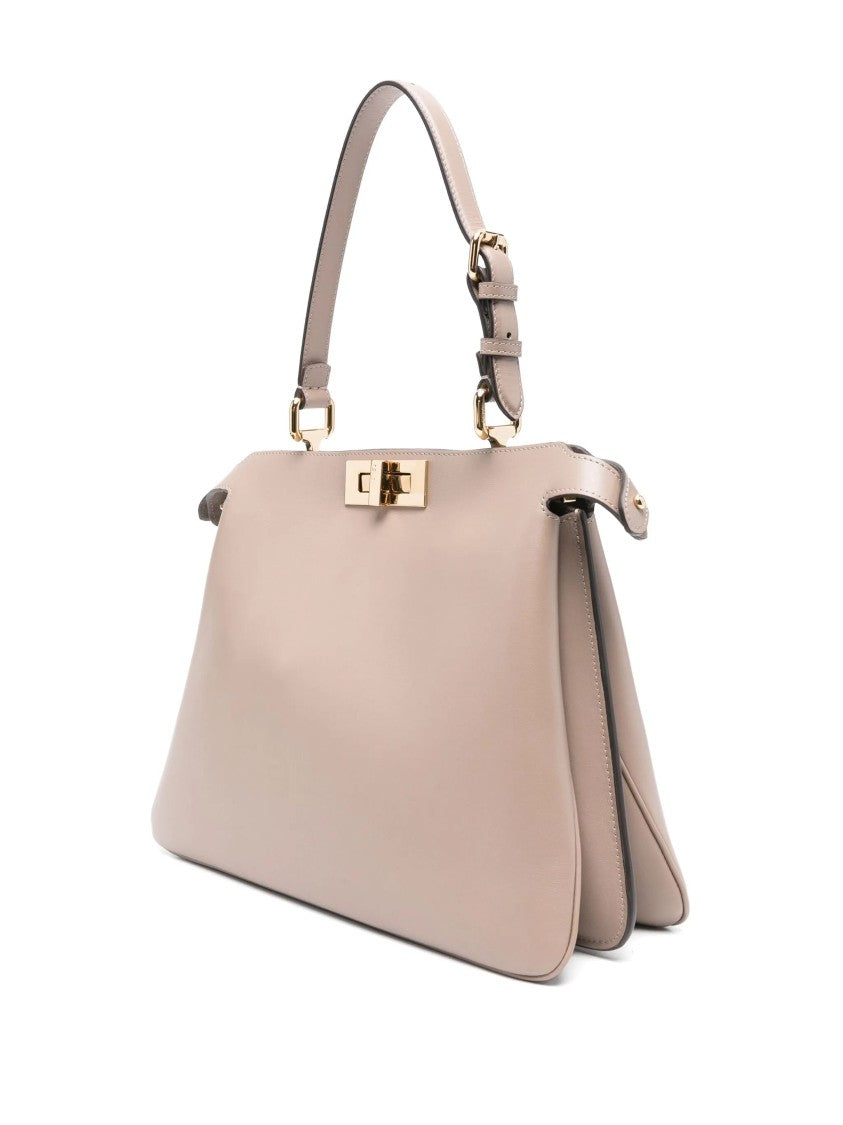 Fendi Peekaboo Soft Calf Leather Suede Handbag