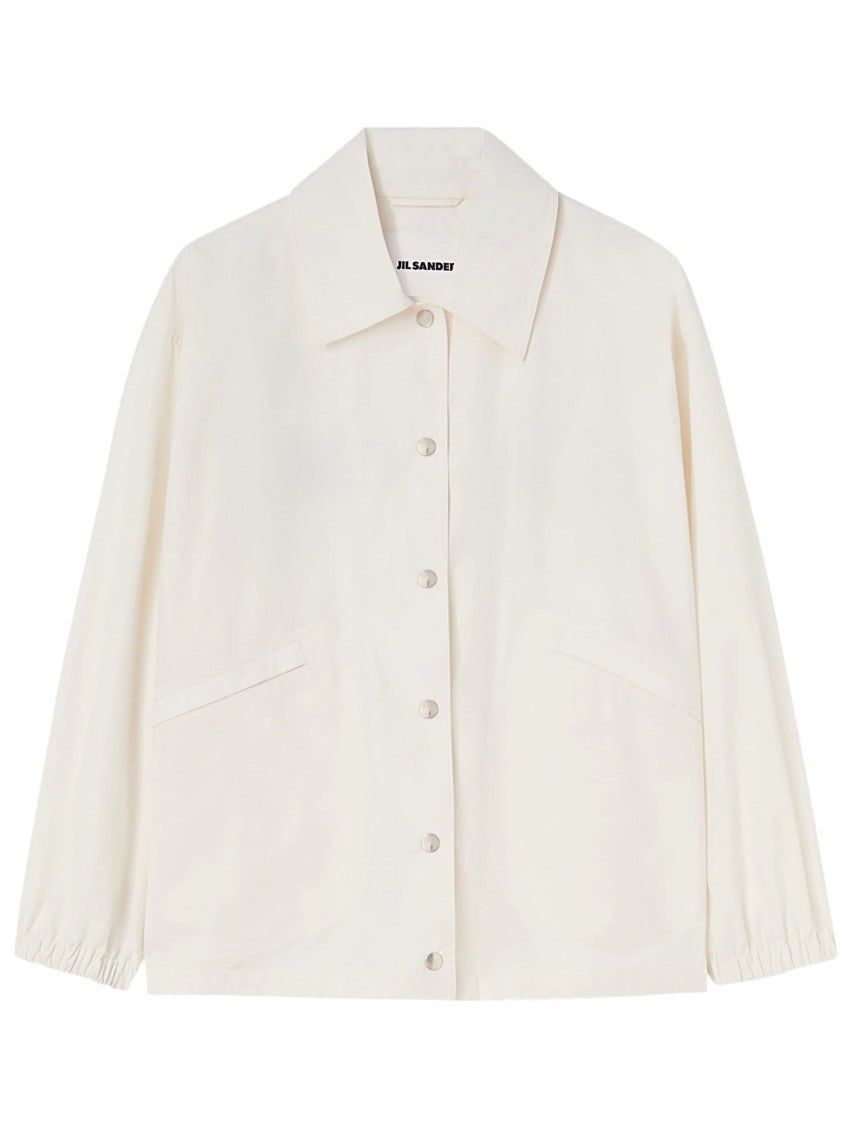 Jil Sander Logo-Print Shirt Jacket With Relaxed Fit
