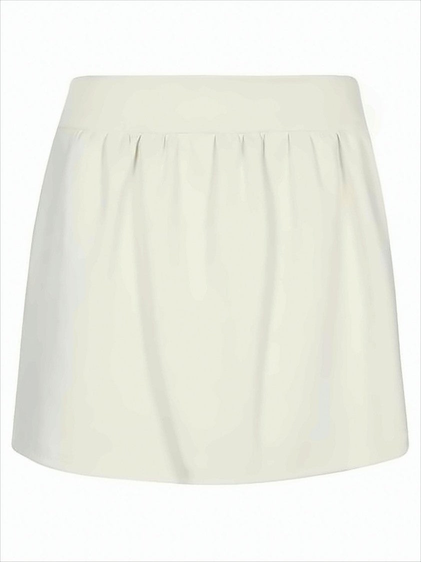 Max Mara White Mini Skirt With Gathered Waistband