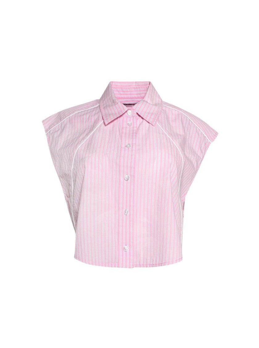 T By Alexander Wang Cropped Button-Up Shirt