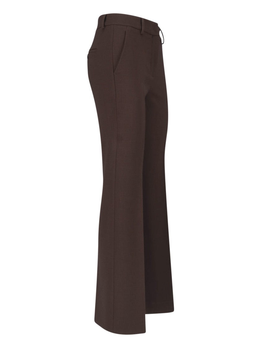 Incotex Brown Tailored Straight-Leg Virgin Wool Pants