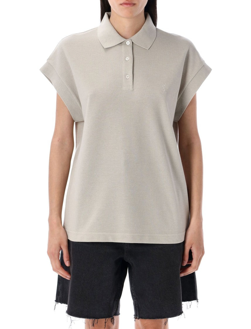 Saint Laurent Cassandre Piqué Polo Shirt