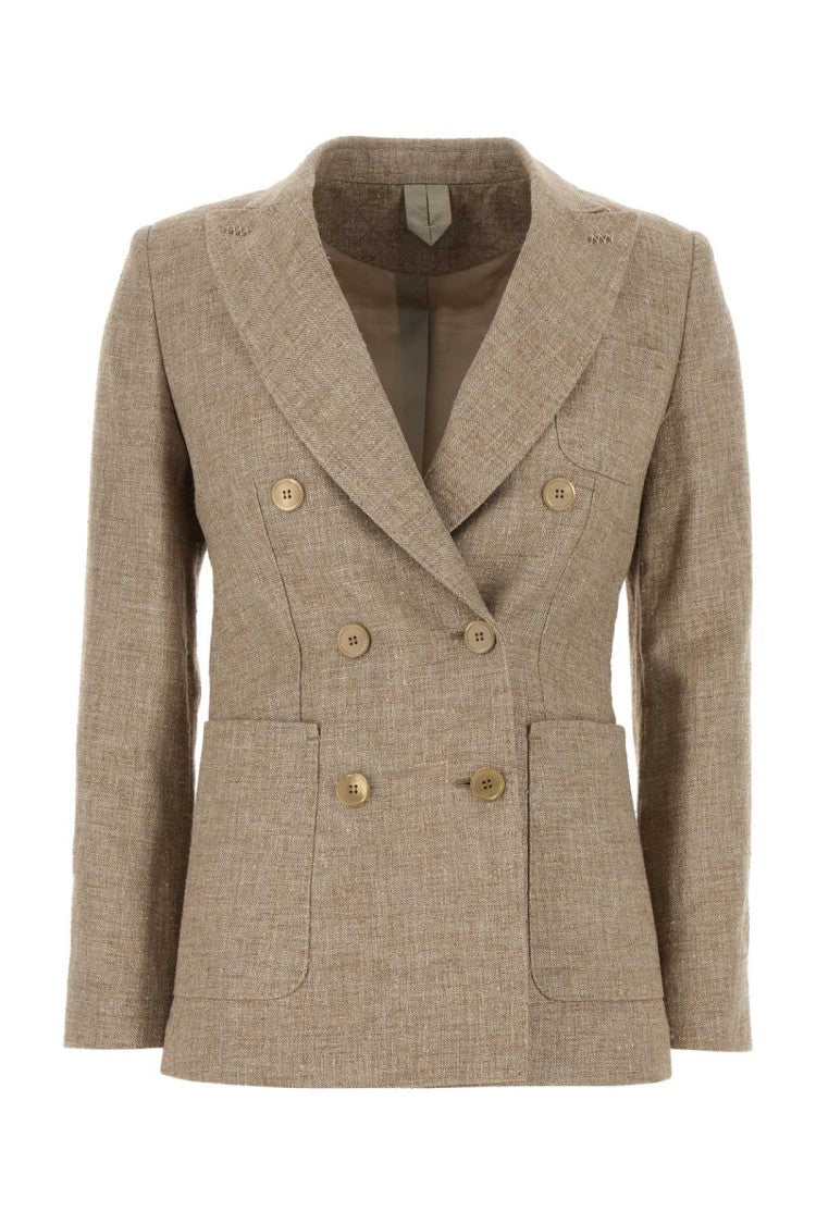Max Mara Cappuccino Linen Blend Targa Blazer