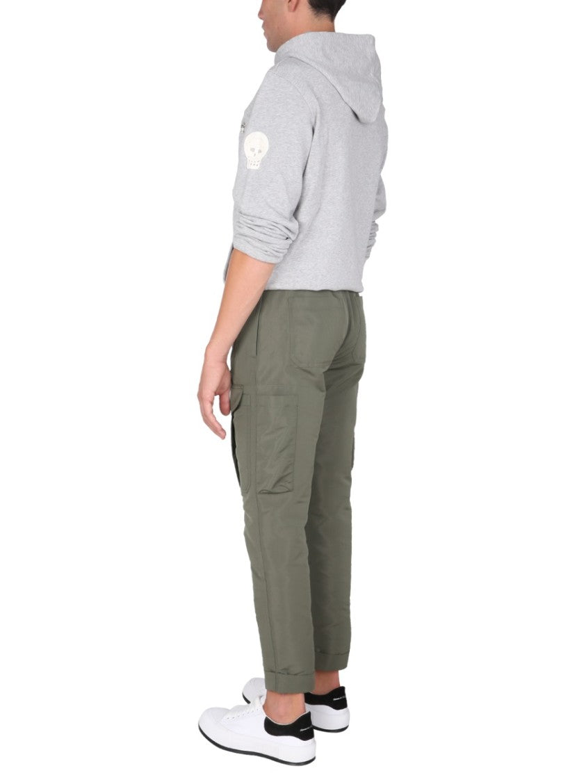 Alexander Mcqueen Light Grey Sweatshirt With Drawstring Hood