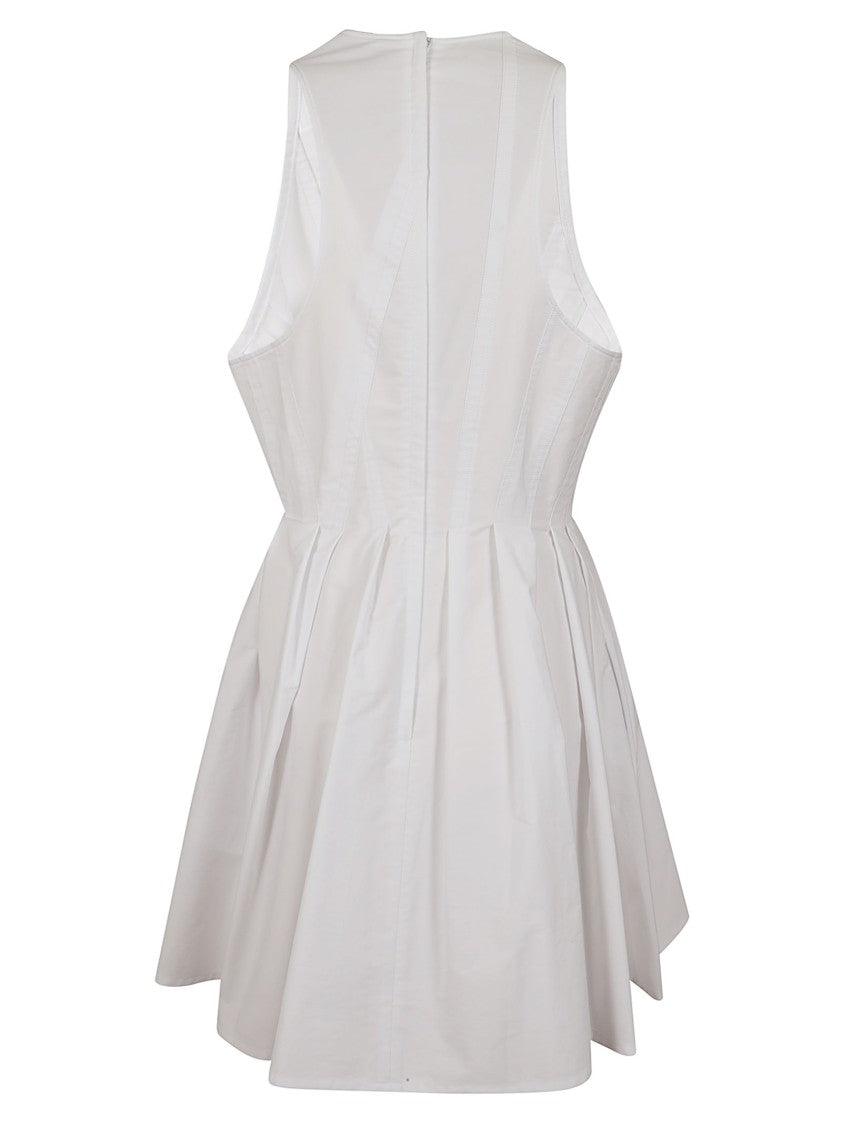 Max Mara Washed Cotton Canvas Mini Dress With Fitted Bodice
