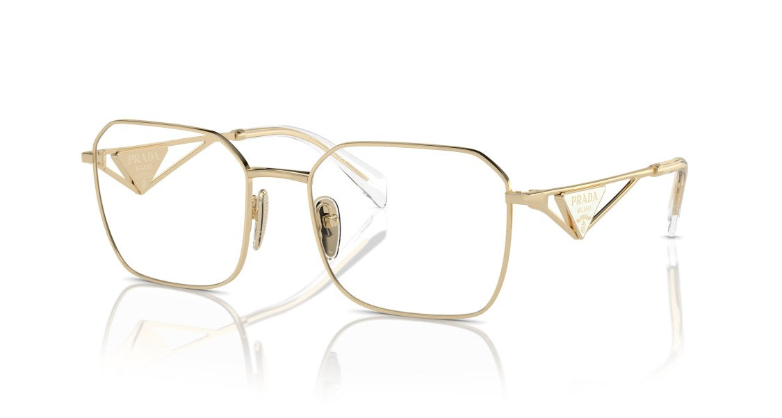 Prada 0Pr A51v Geometric Metal Frame Gold Sunglasses