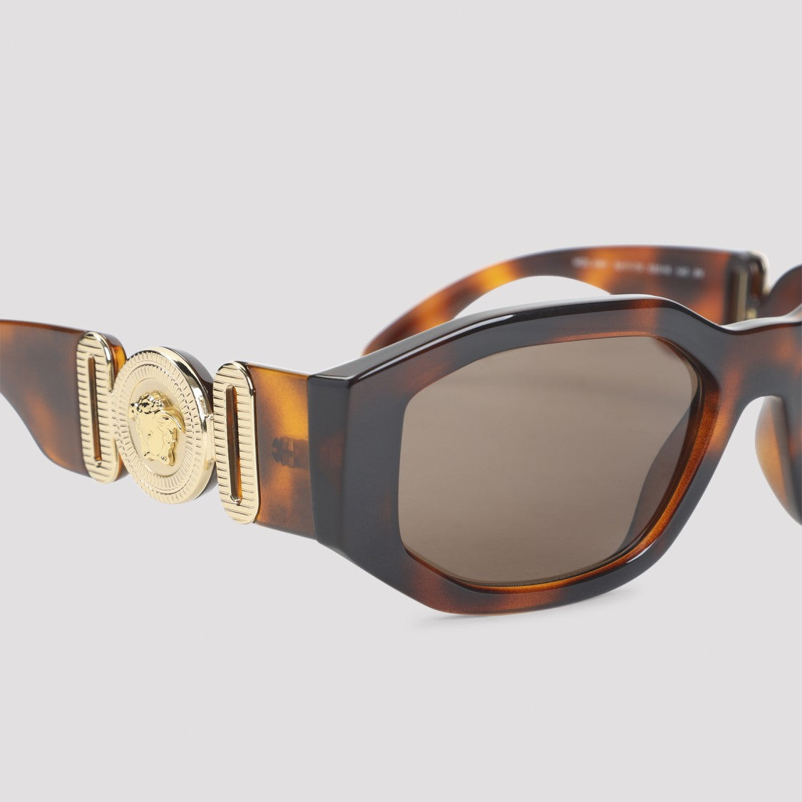 Versace Rectangular Tortoiseshell Acetate Sunglasses