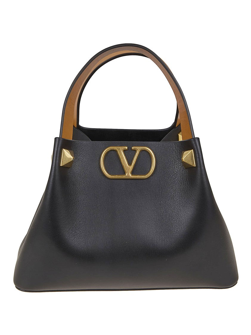 Valentino Garavani Vlogo Signature Small Leather Tote Bag With Macro Studs