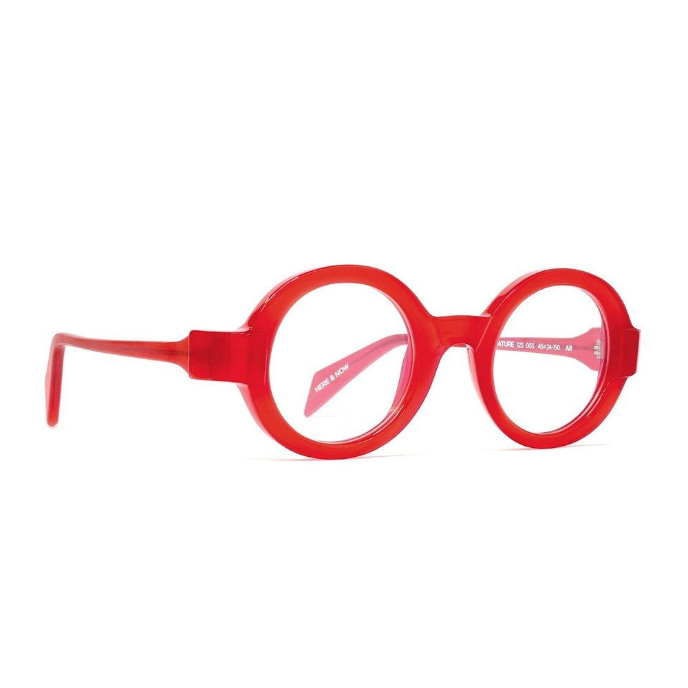 Siens Creature 123 Transparent Red Acetate Round Sunglasses