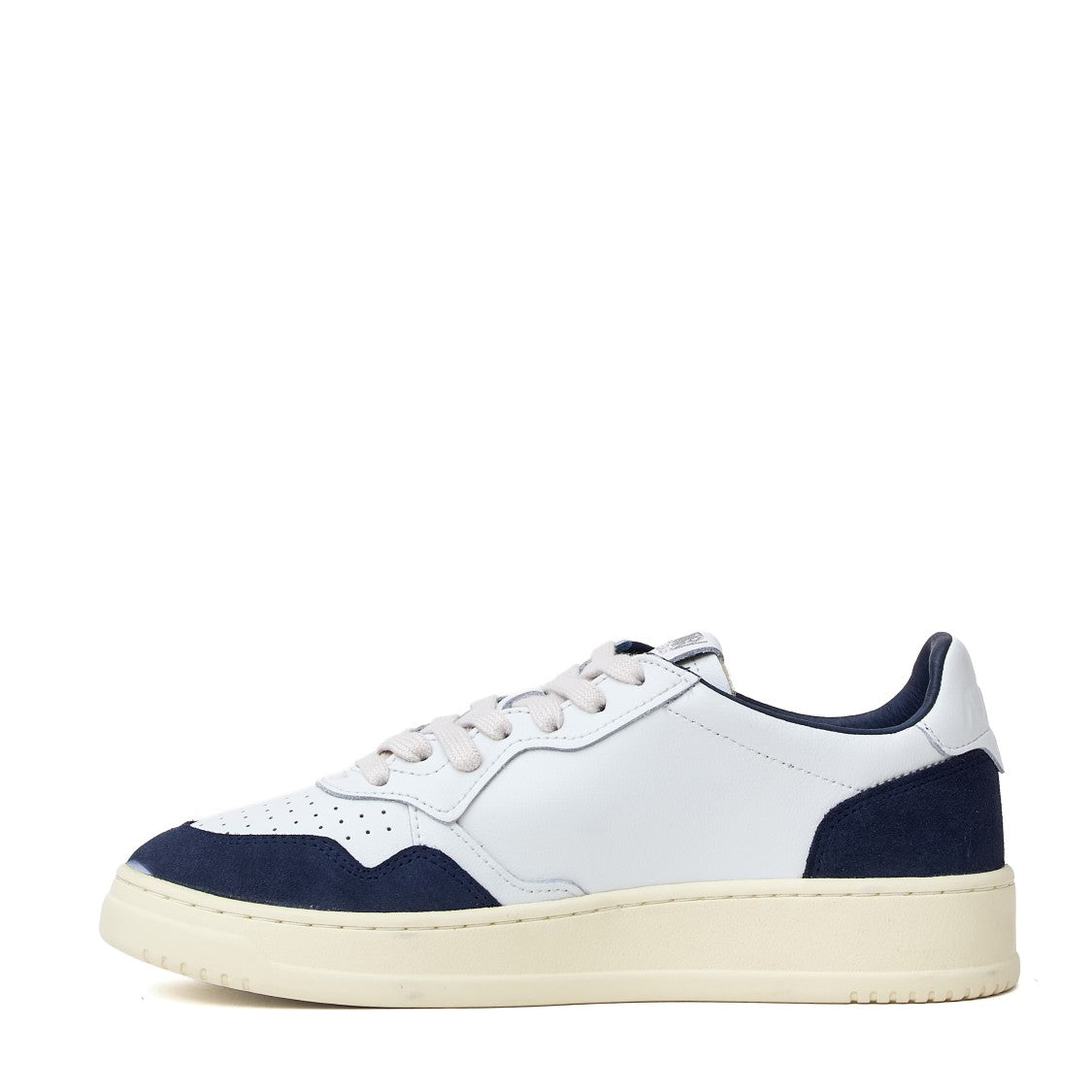 Autry White Denim Medalist Low Leather Sneakers