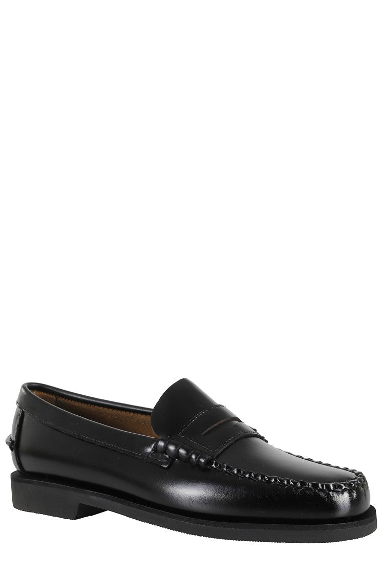 Sebago Dan Po Almond-Toe Black Moccasin