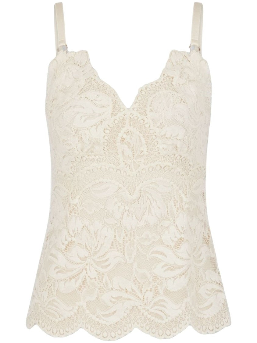 Rabanne Ivory Top With Delicate Lace Design
