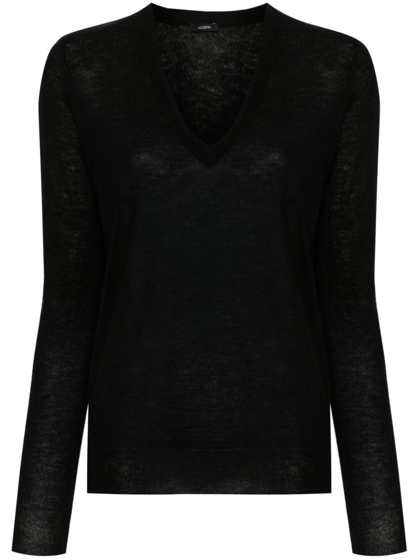 Joseph Relaxed Fit Cashmere V-Neck Long Sleeve Knitwear