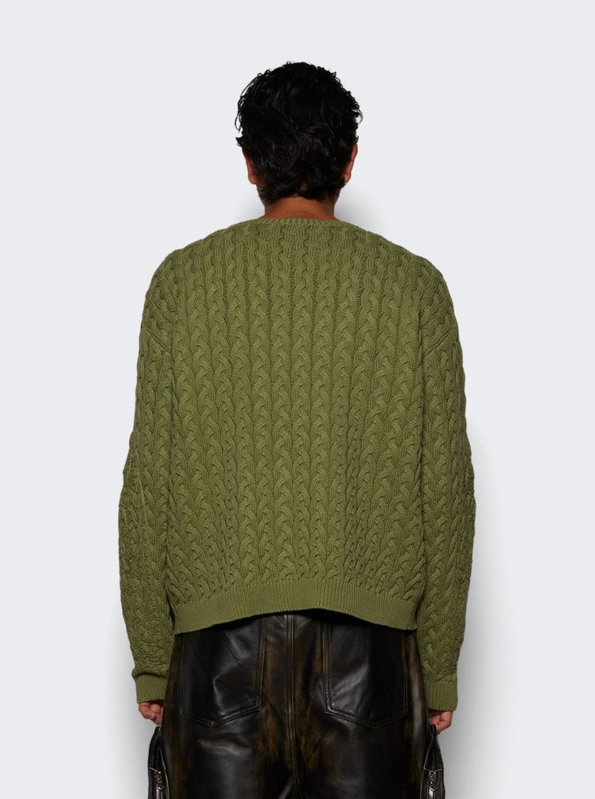 Who Decides War Lagoon Cable Knit Sweater - Olive