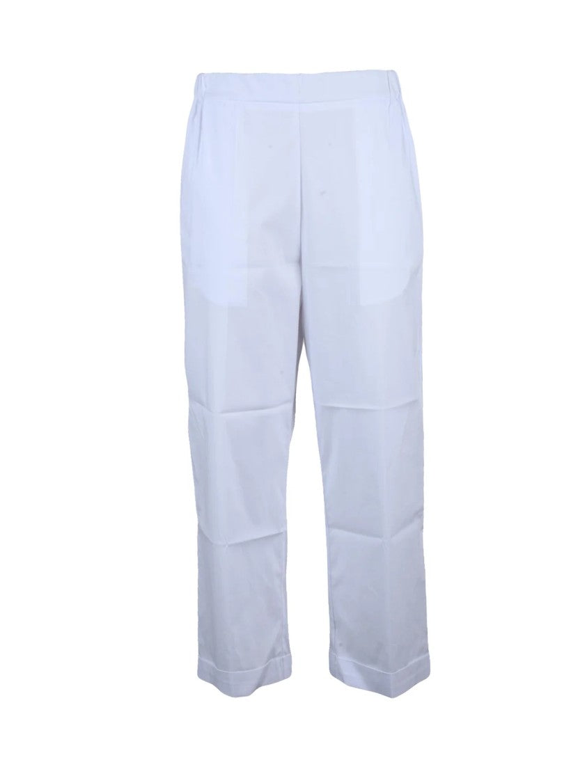 Meimeij Relaxed Fit Straight Leg Trousers With Elastic Waistband