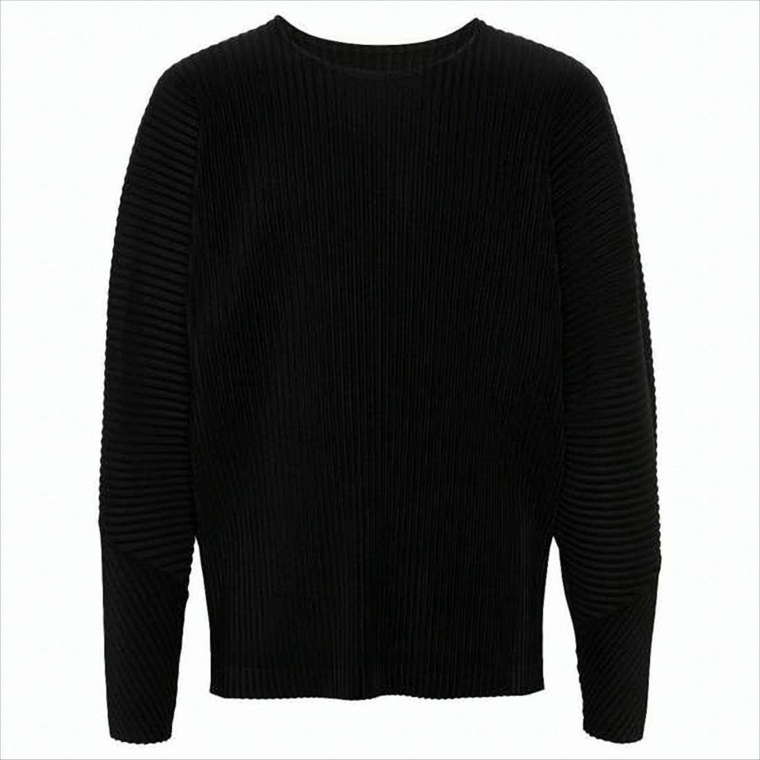 Homme Plissé Issey Miyake Pleated Long-Sleeve T-Shirt With Unique Texture