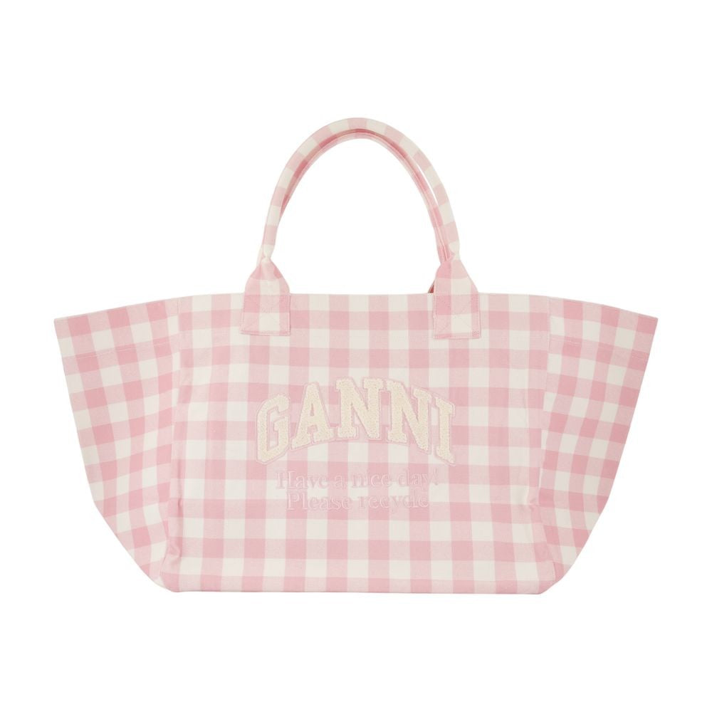 Ganni Xxl Pocket Shopping Bag - Cotton - Pink
