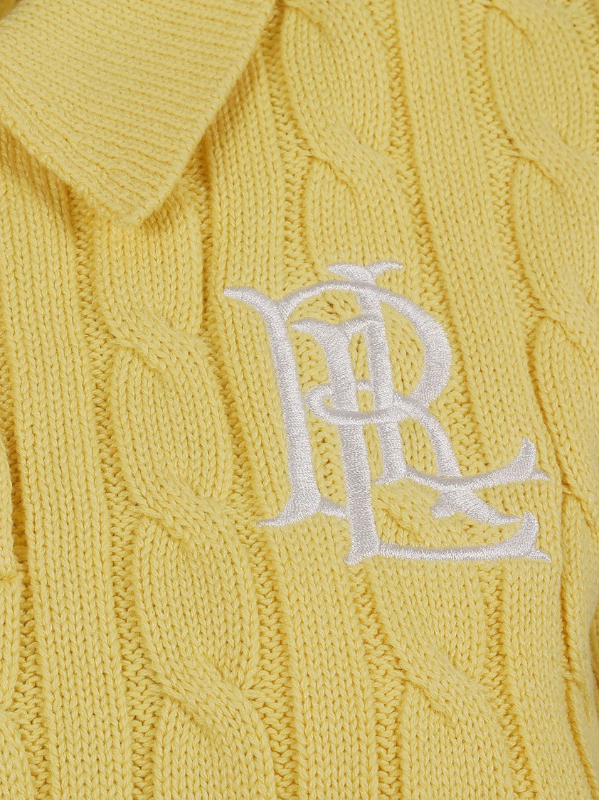 Lauren Lemon Sorbet Cable-Knit Polo Shirt