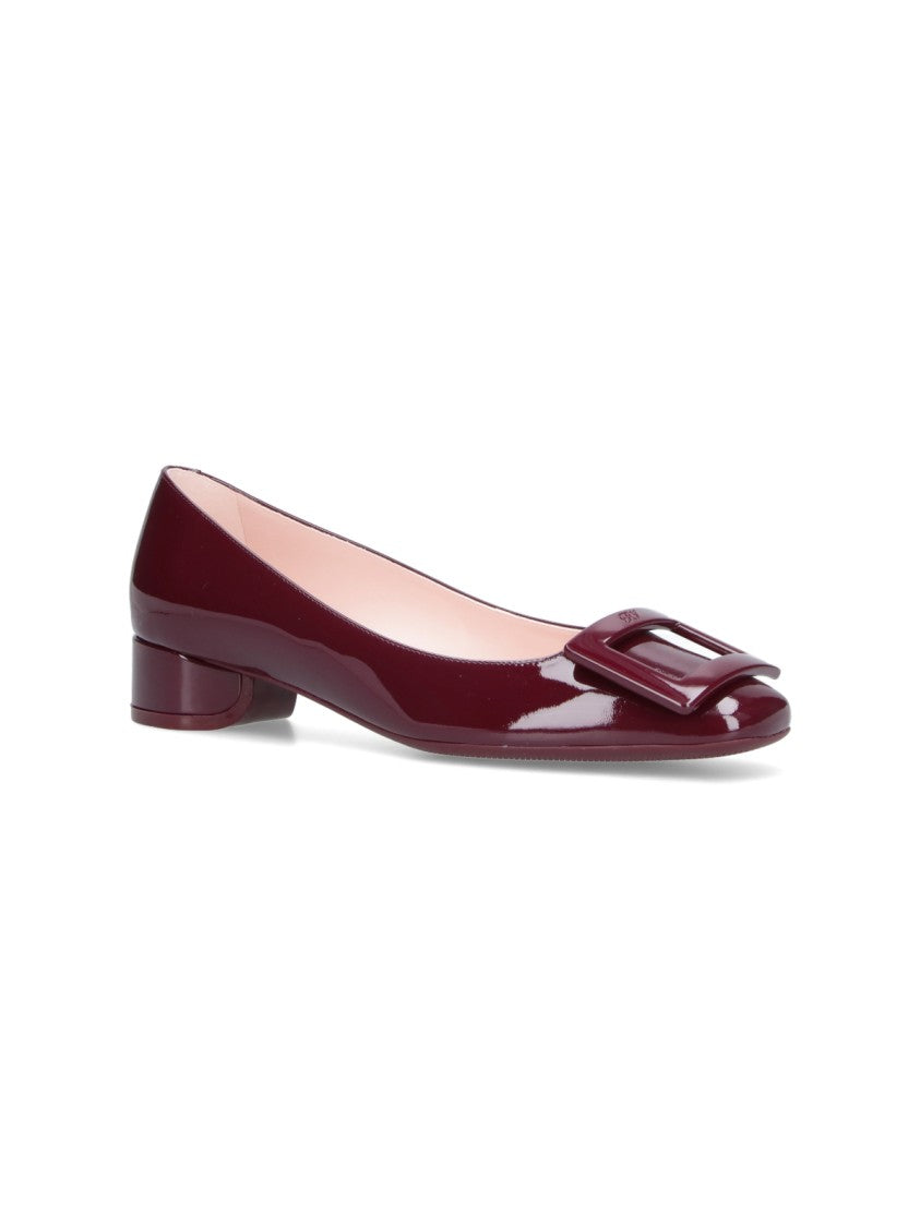 Roger Vivier Bordeaux U Look Patent Leather Flats