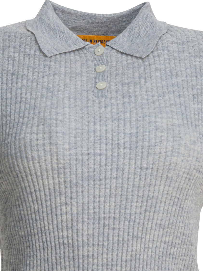 Guest In Residence Ribbed Cashmere Polo Shirt With Classic Collar