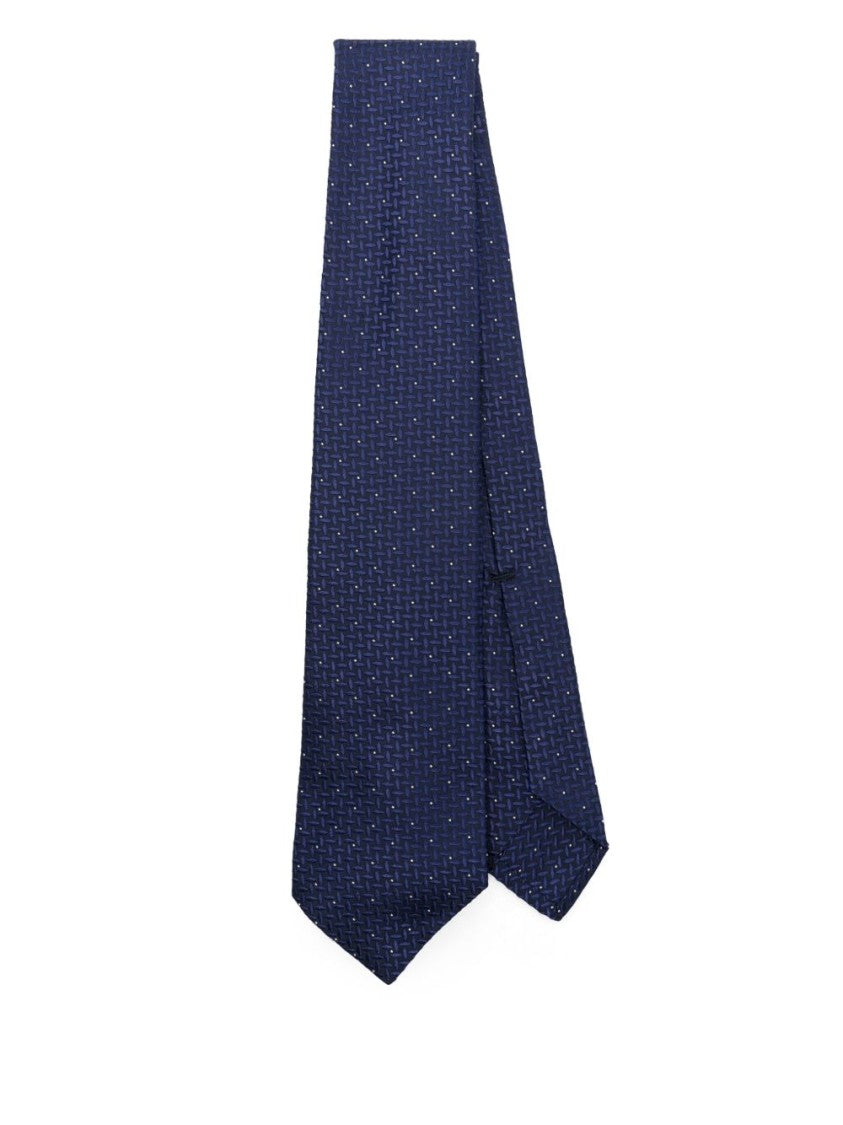 Barba Textured Blue Tie With Subtle Pattern