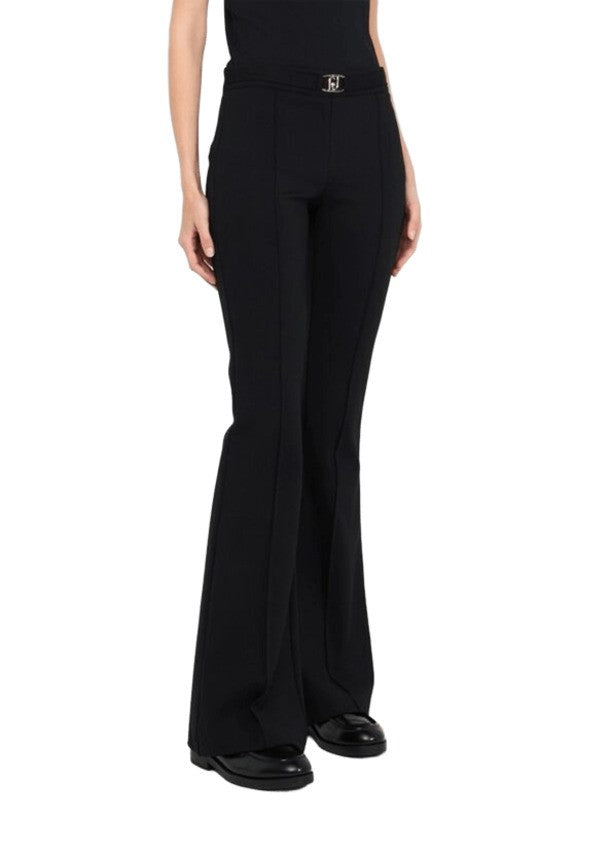 Liu Jo High-Waisted Flared Trousers With Monogram Belt