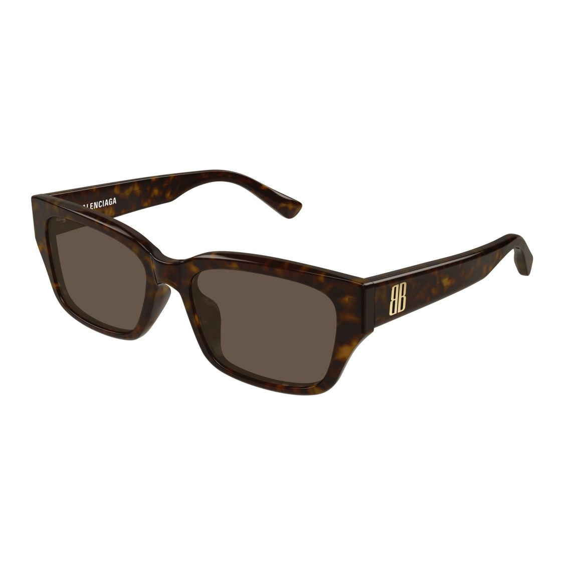 Balenciaga Rectangular Tortoiseshell Frame Sunglasses With Gold-Tone Logo