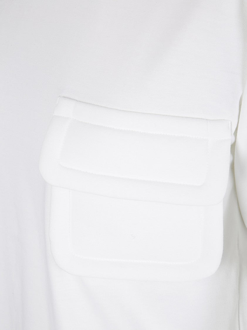 Comme Des Garçons White Longsleeve Top With Flap Pockets
